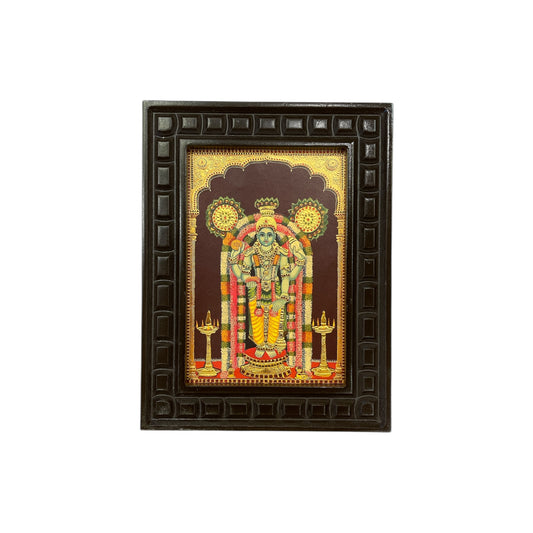 Guruvayurappan -2 Gold Leafed Art With Wooden Frame