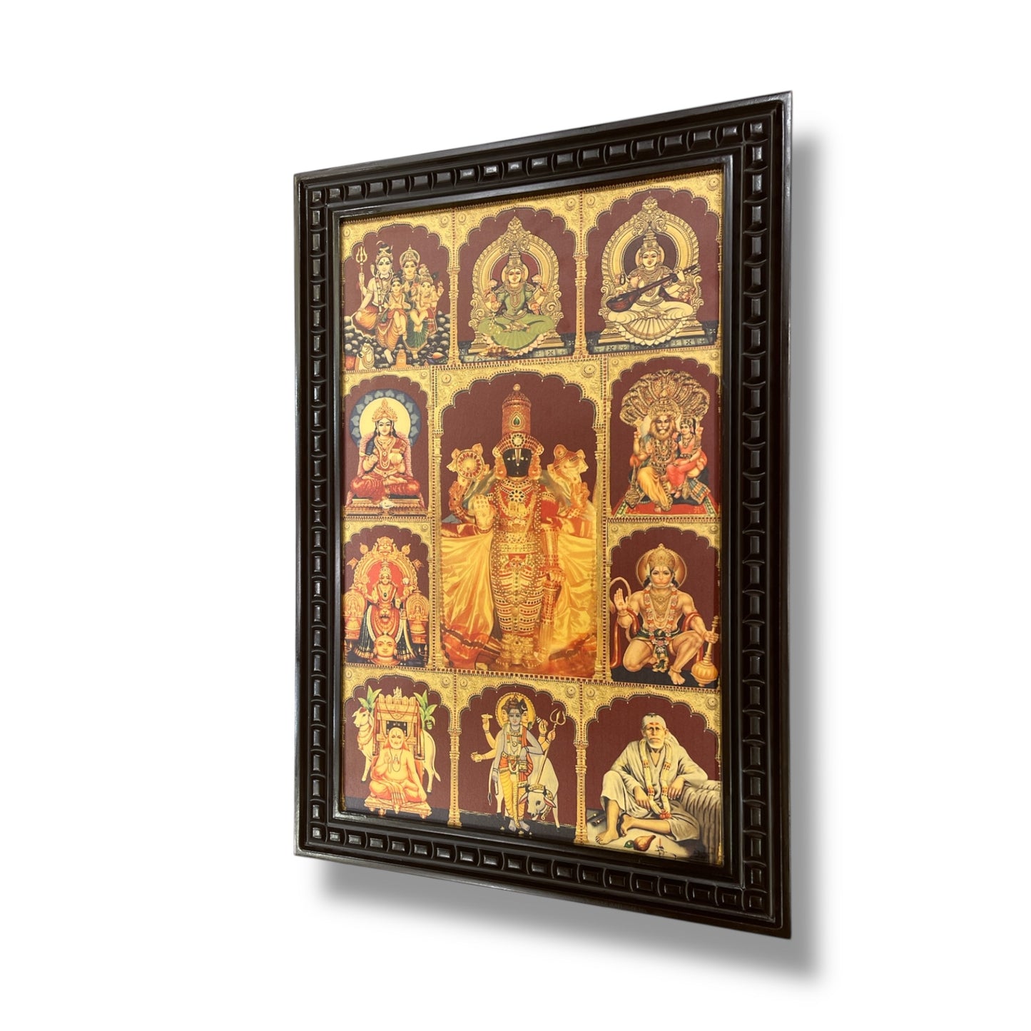 11 Gods customized Gold Leafed art Within Wooden Frame