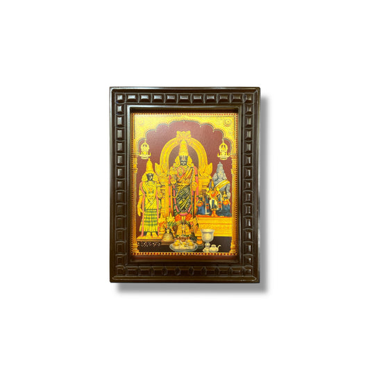 Parthasarathy Perumal Gold foiled art within Wooden Frame