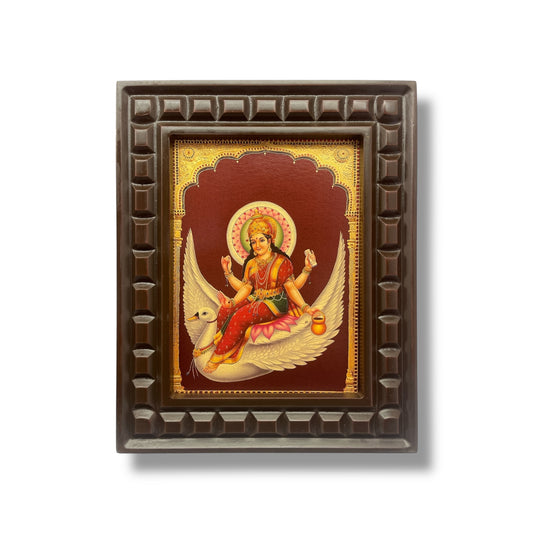 Brahmini Mata Gold foiled Artwork in Wooden frame