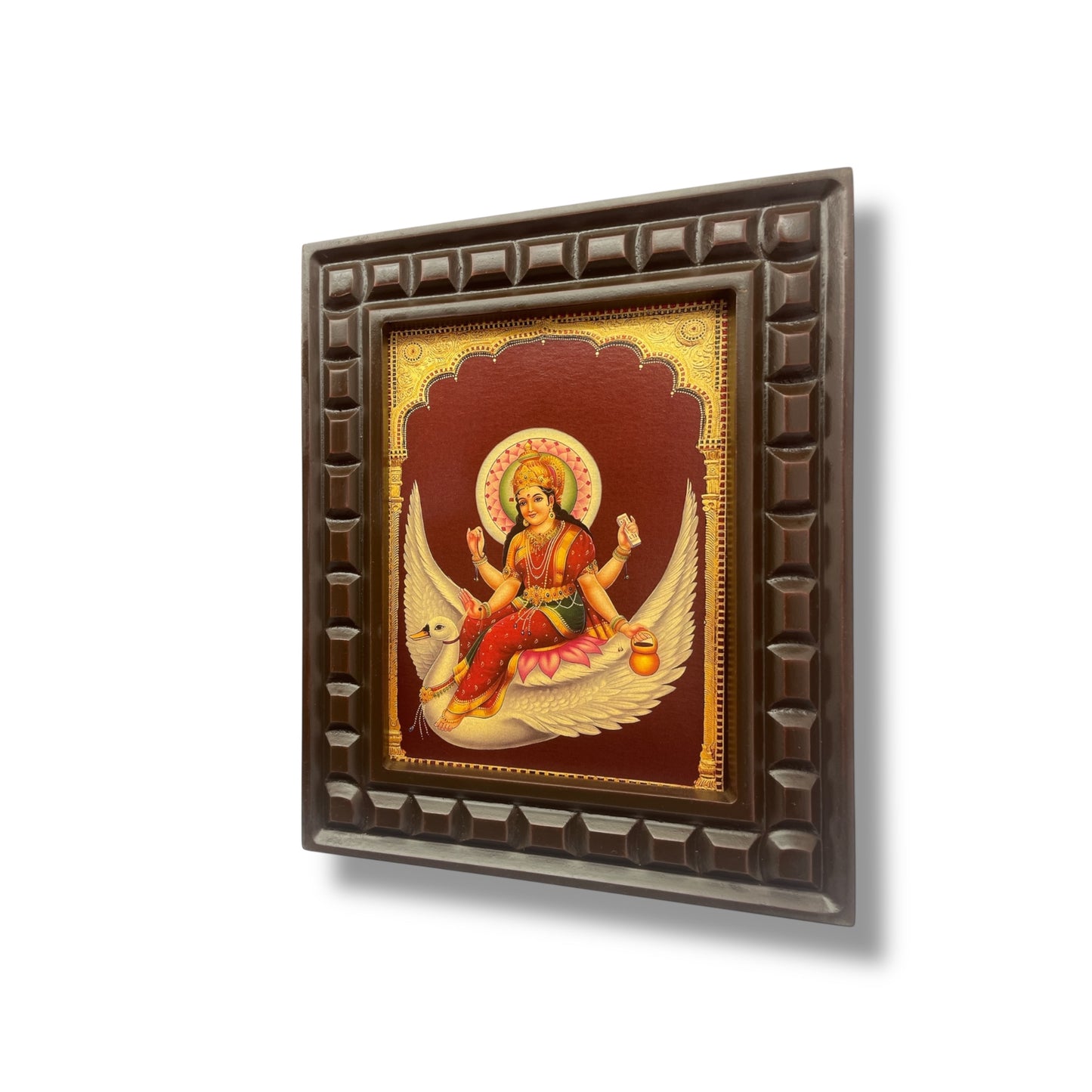 Brahmini Mata Gold foiled Artwork in Wooden frame