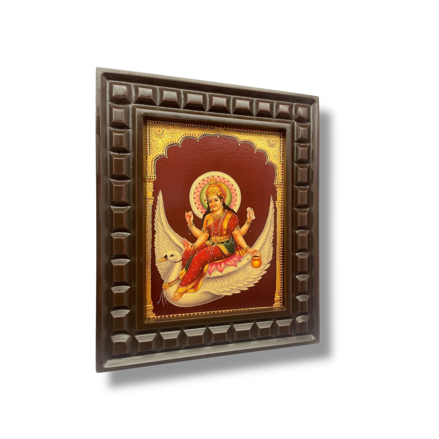 Brahmini Mata Gold foiled Artwork in Wooden frame