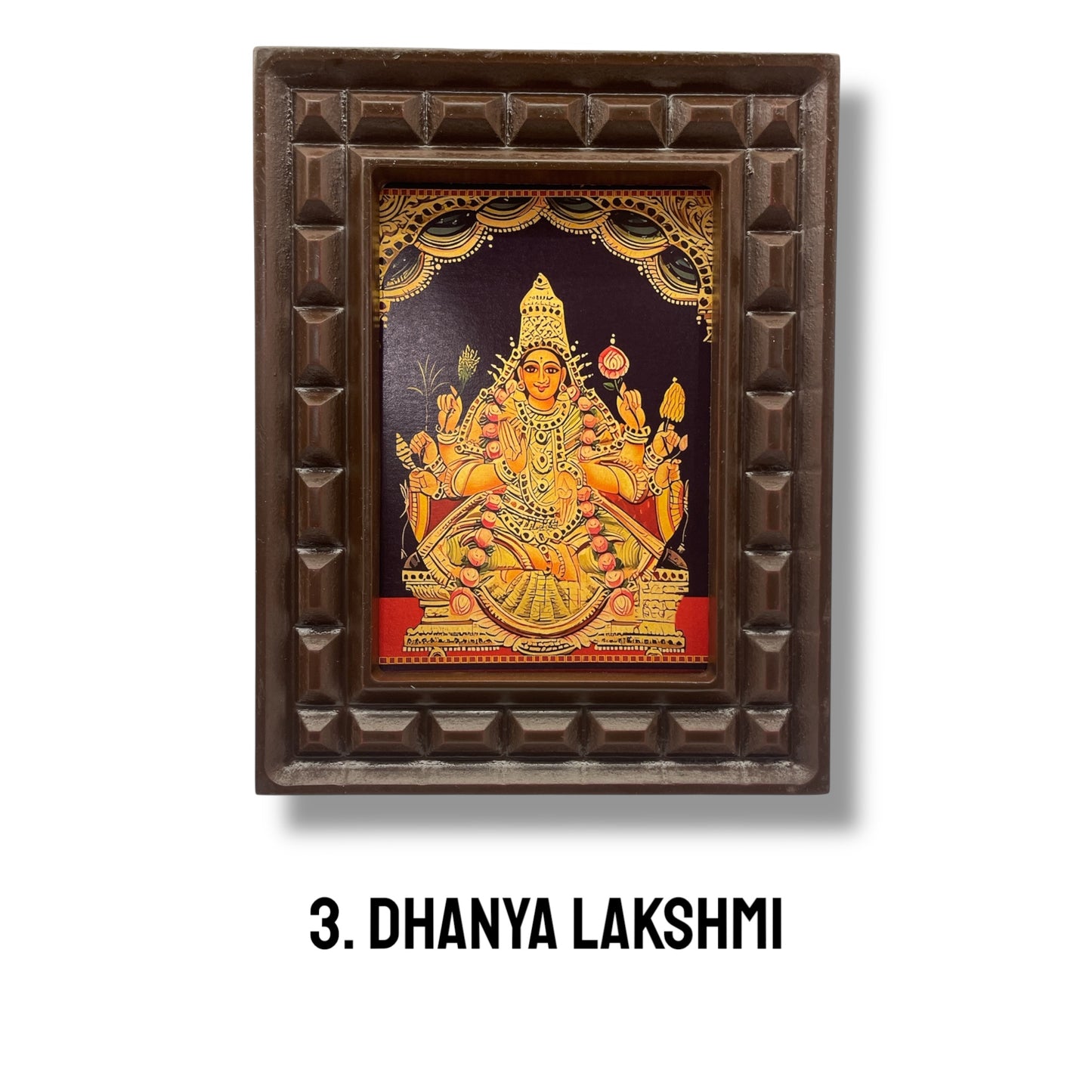 Set of Asta Lakshmi -2 Gold Leafed Art With Wooden Frame