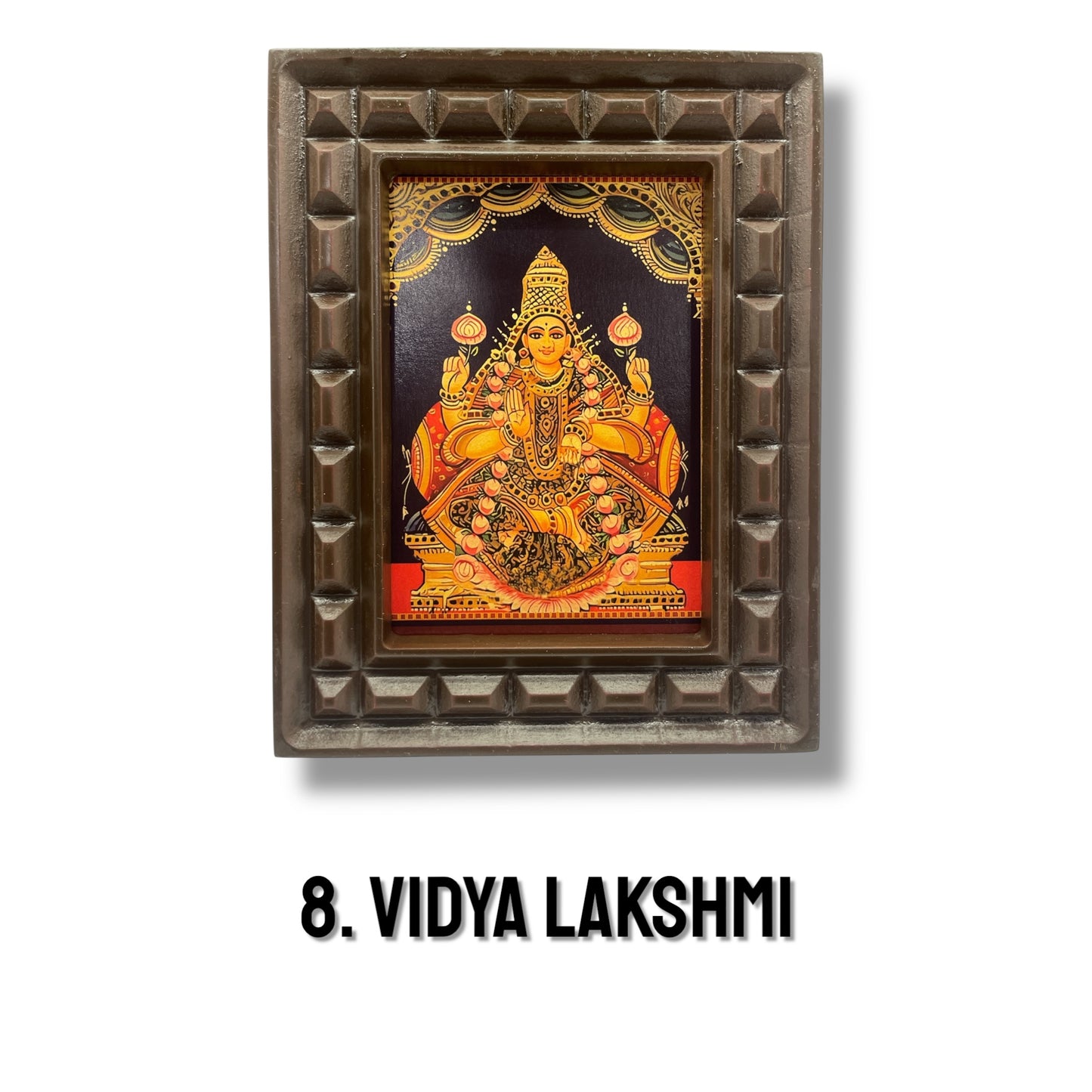 Set of Asta Lakshmi -2 Gold Leafed Art With Wooden Frame