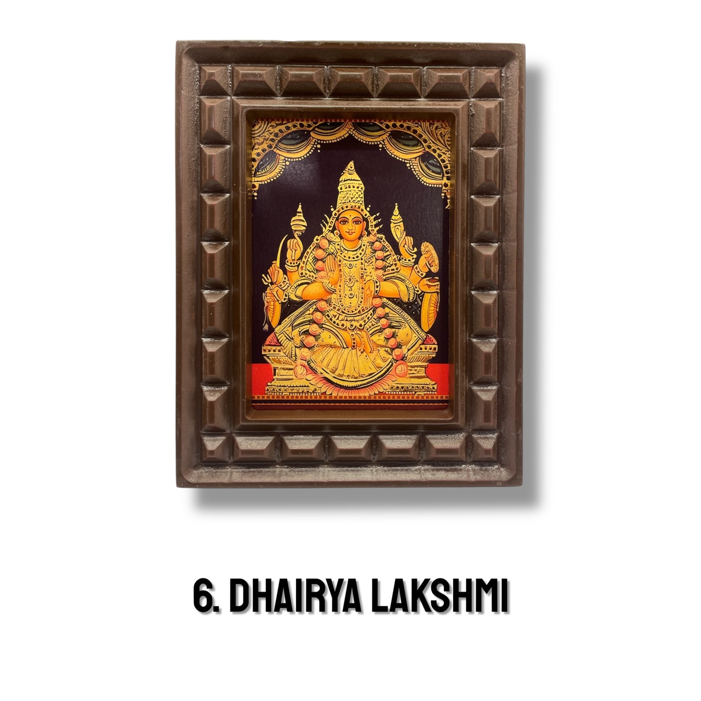 Set of Asta Lakshmi -2 Gold Leafed Art With Wooden Frame