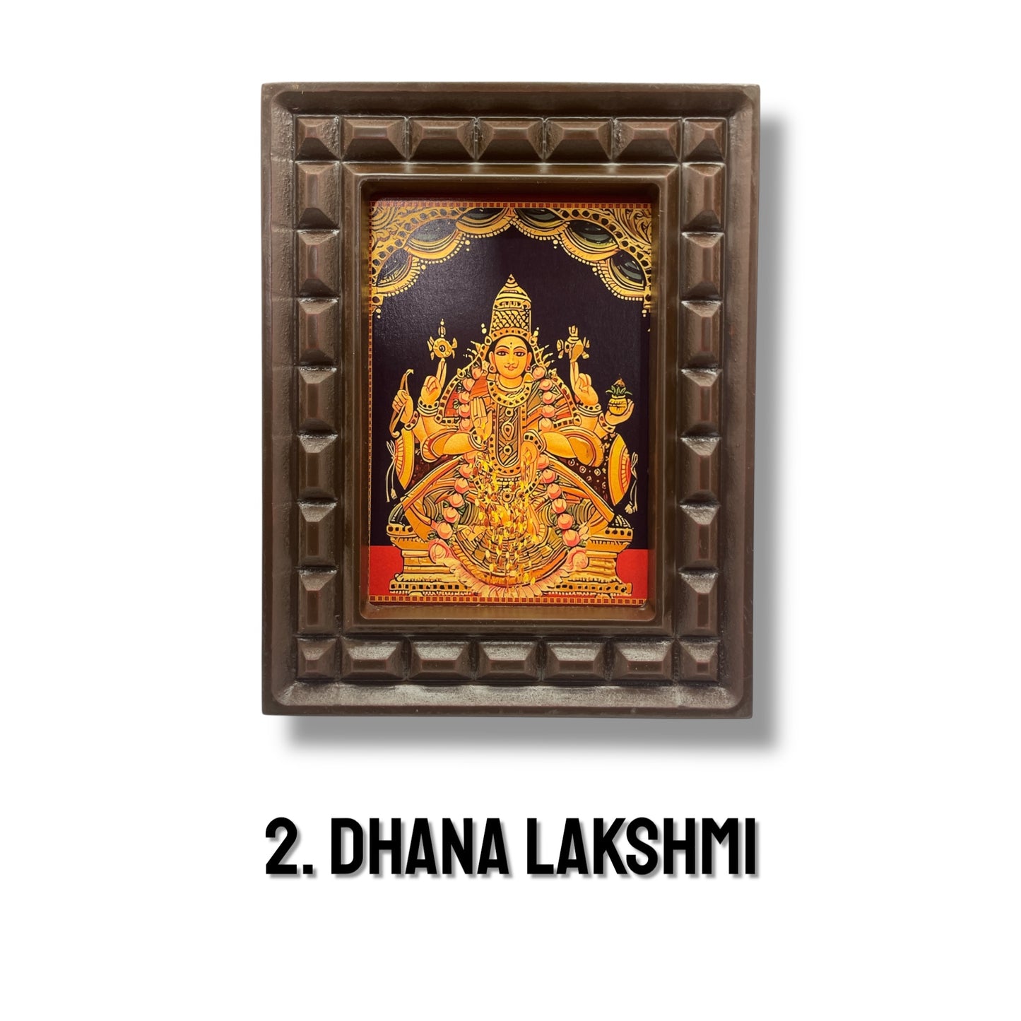 Set of Asta Lakshmi -2 Gold Leafed Art With Wooden Frame
