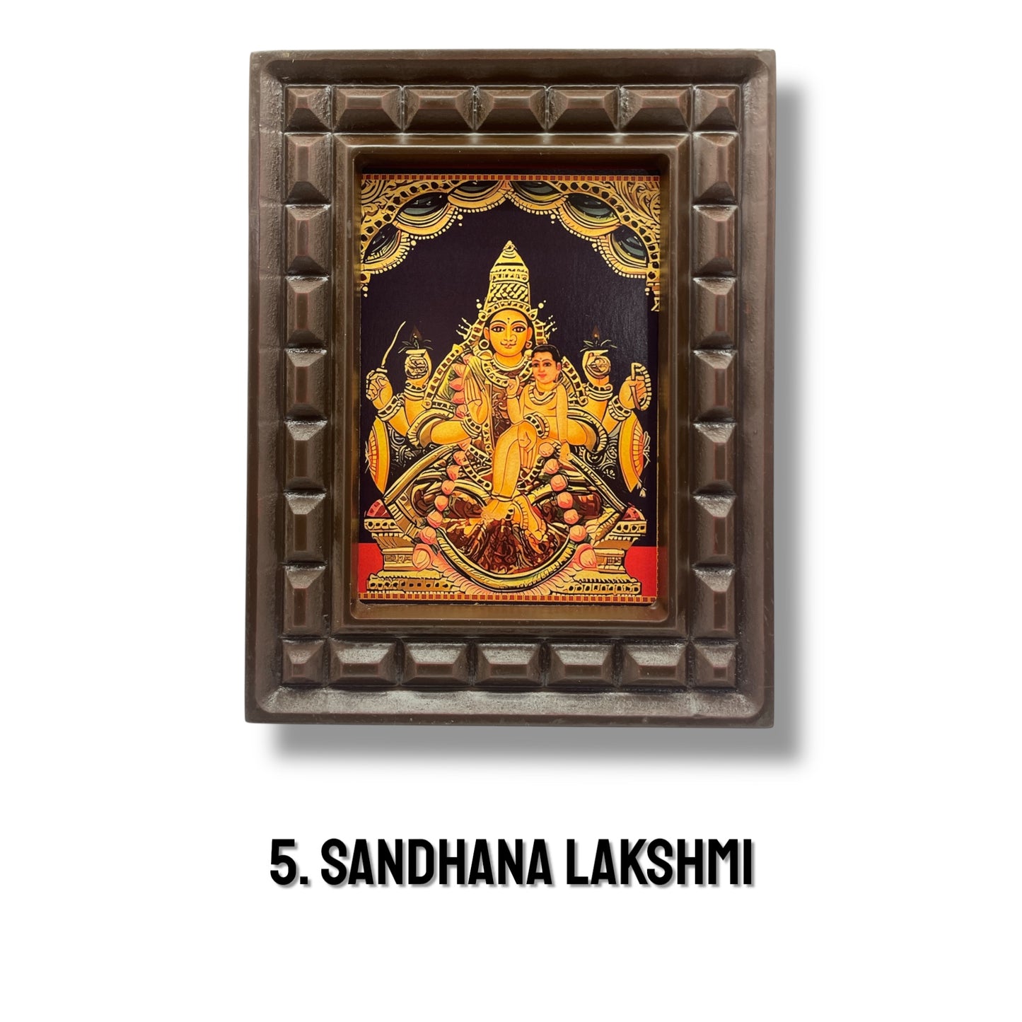 Set of Asta Lakshmi -2 Gold Leafed Art With Wooden Frame