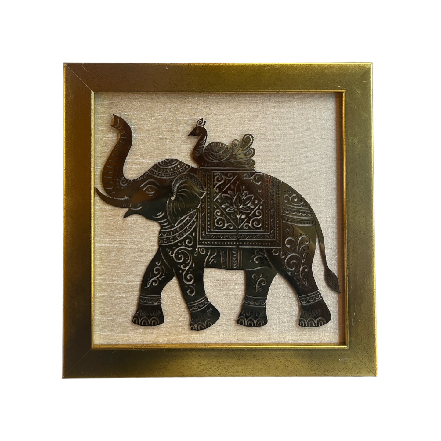 Auspicious Indian Elephant & Peacock Wall Décor
