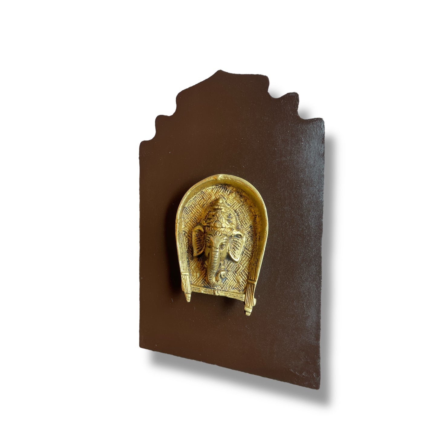 Brass Ganesha on Wooden Base