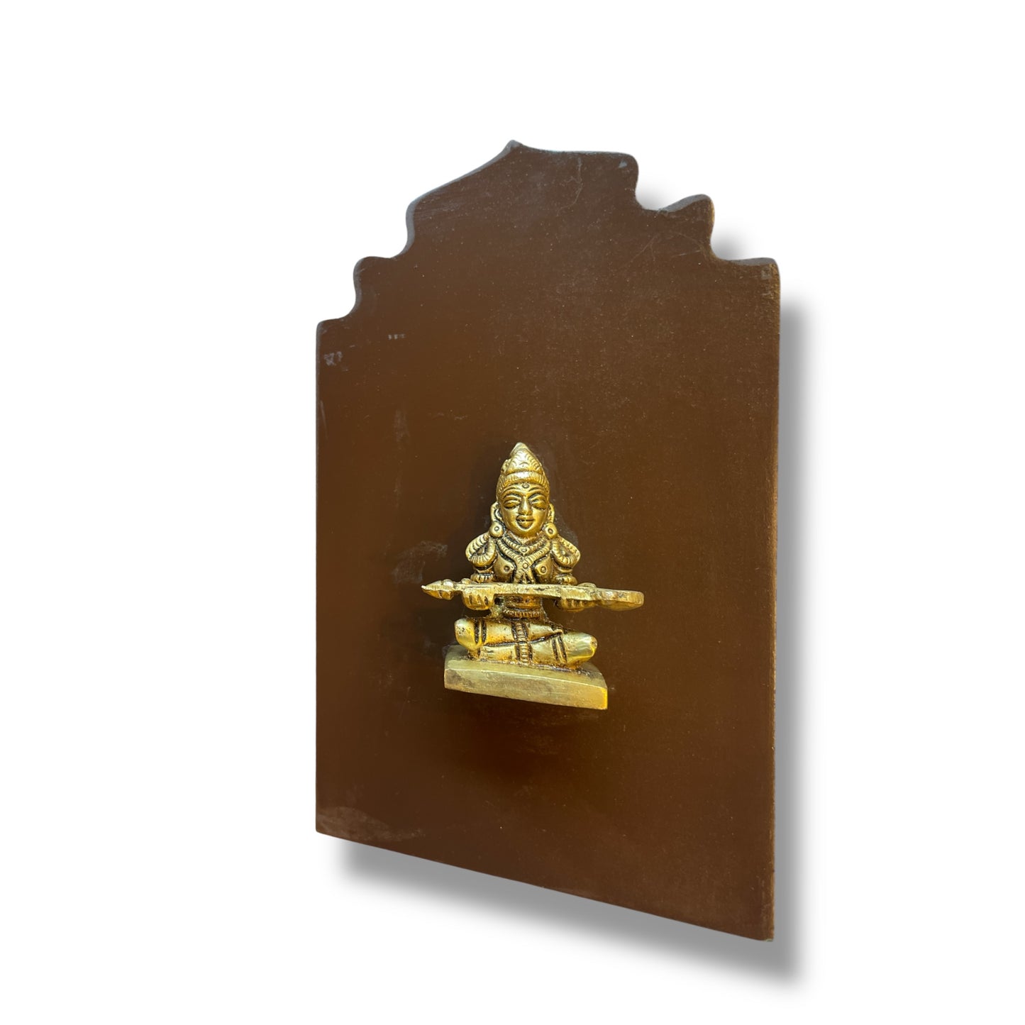 Brass Goddess Annapoorna on Wooden Base