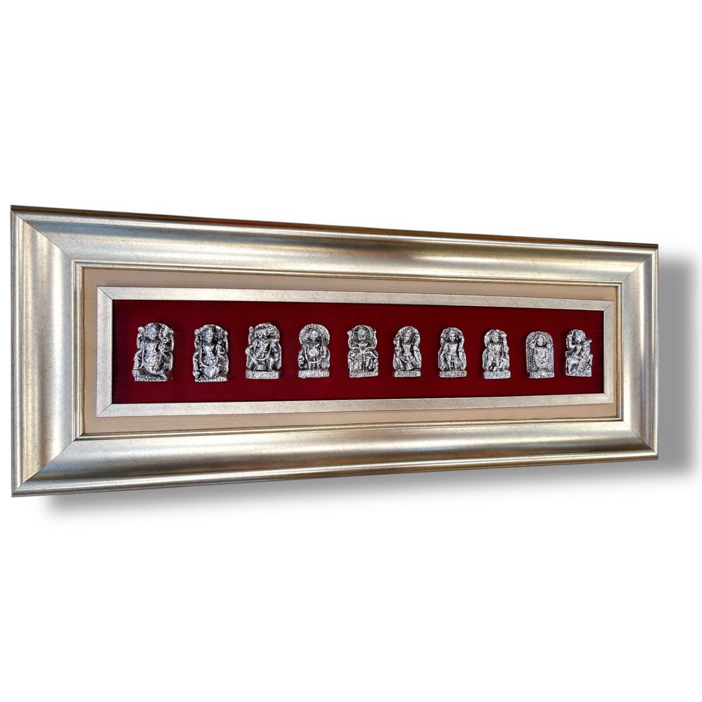 Dashavatara in Sterling Silver with Royal Blue Silk Backdrop
