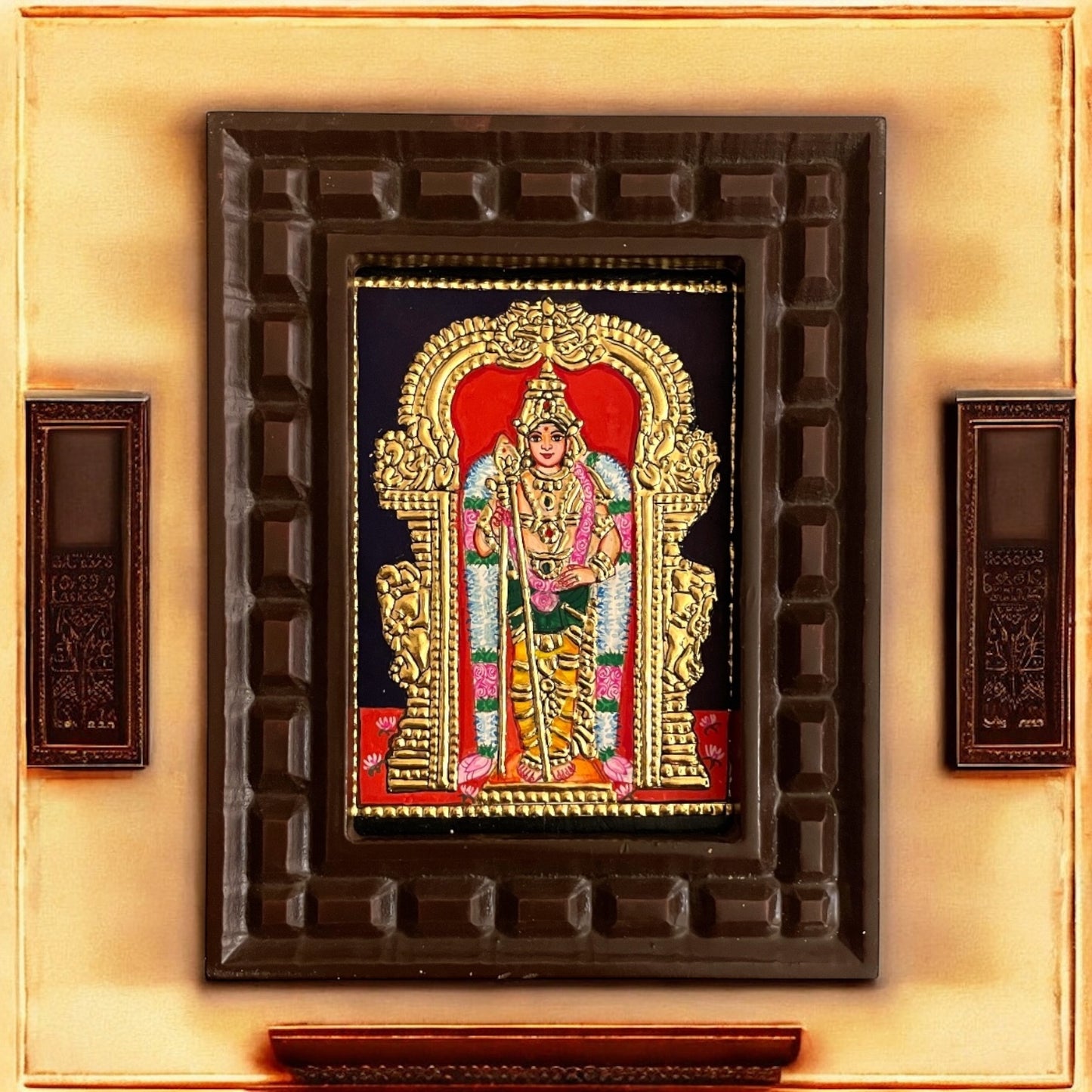 Thiruchendur Murugan Tanjore Painting – Traditional Handcrafted Art with Gold Foil