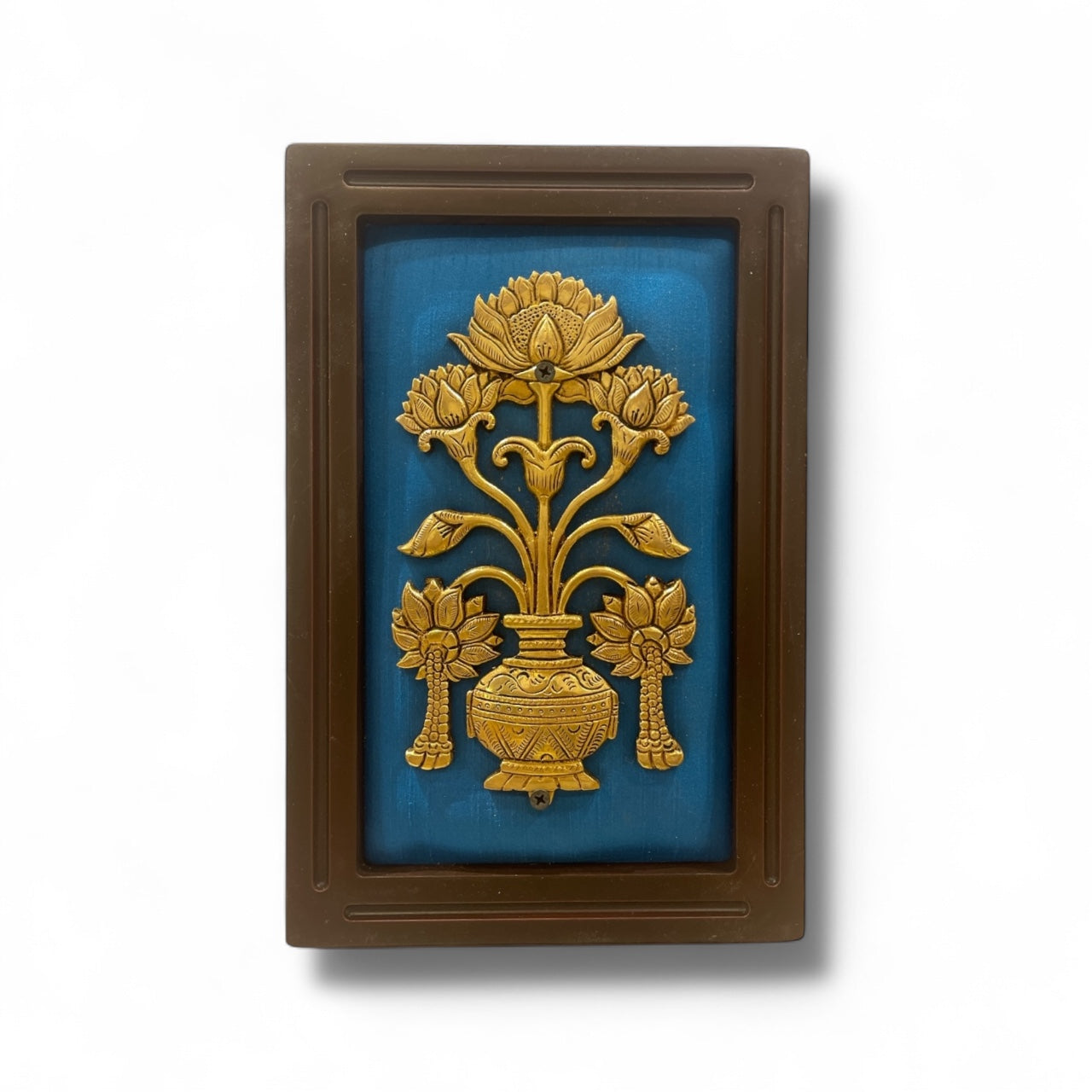 Brass Divine Wall Art Set with Sky Blue Backdrop by Estudio