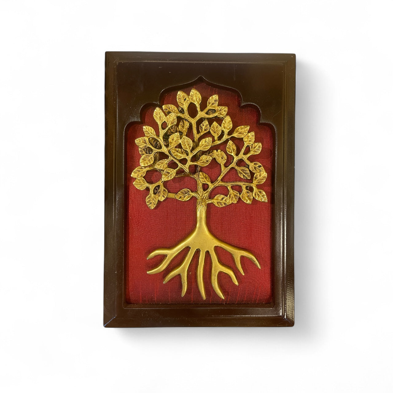 Red Wall Art Set with Maa Tripura Sundari Shankh with Ganesh and Kartikeya Highlight