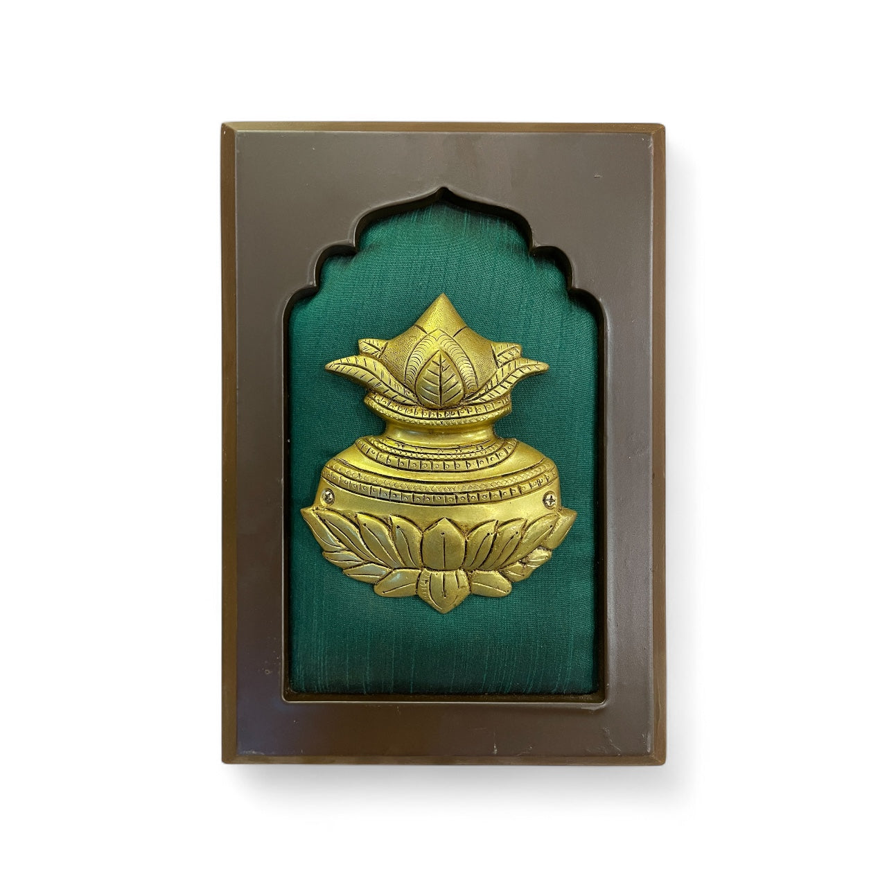Green Wall Art Set with Kalapvriksha, Gadha, Flower pot, kamdhenu, Kuber Kalash