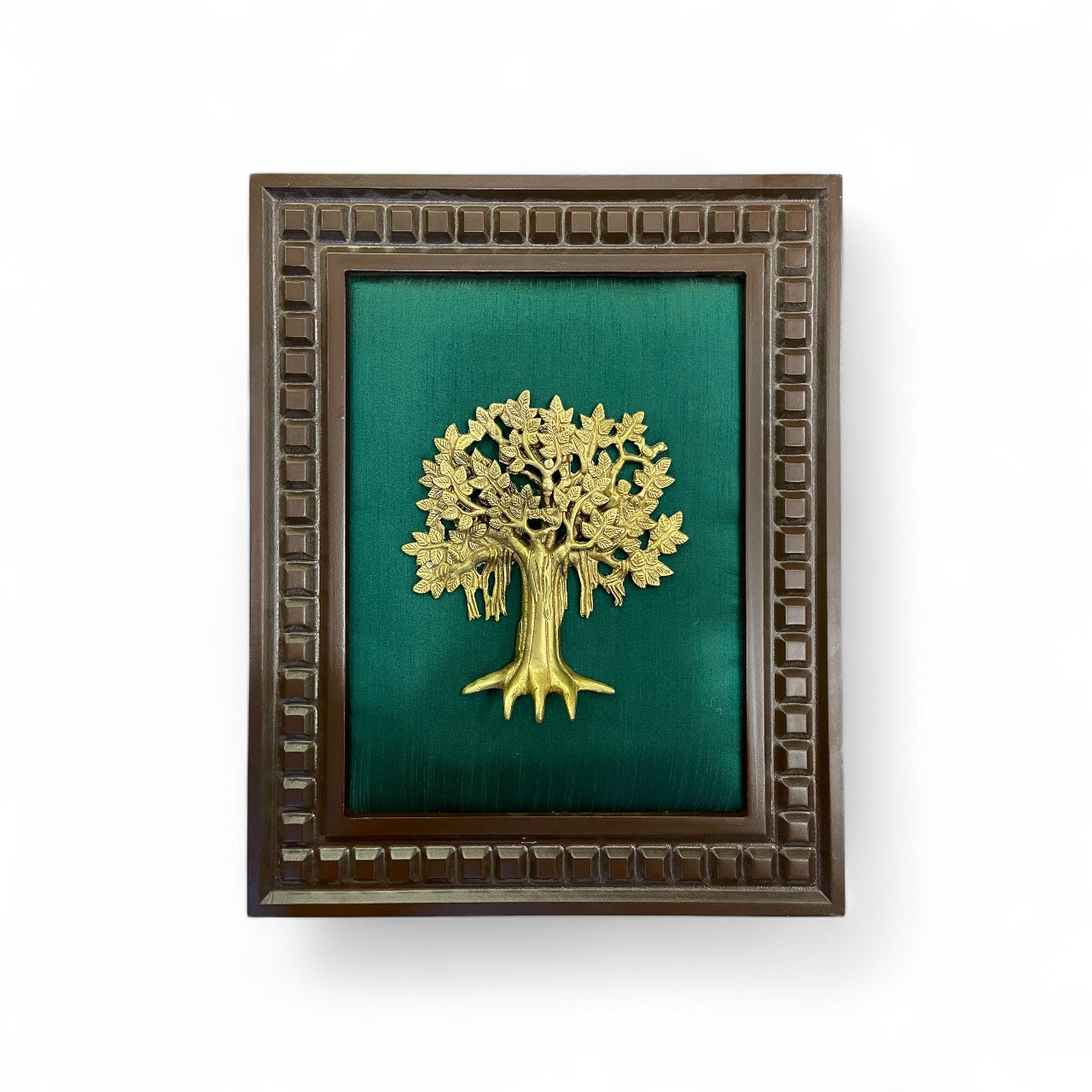 Green Wall Art Set with Kalapvriksha, Gadha, Flower pot, kamdhenu, Kuber Kalash