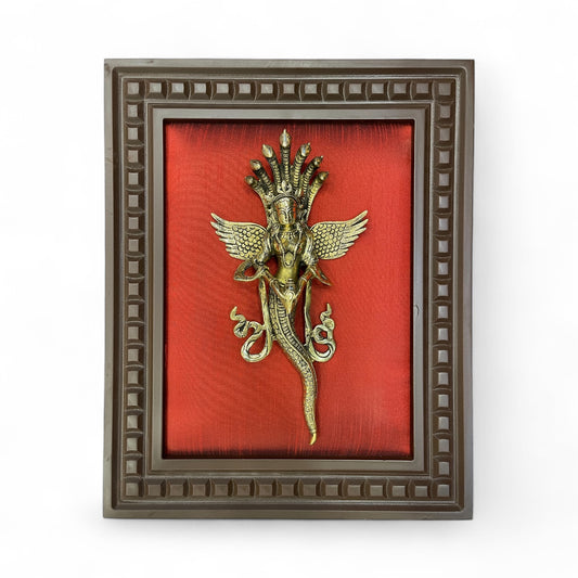 Red Brass Wall Art Set Nagakanya yali Hanuman gadha lotus and 2 headed eagle – Divine Luxury for Modern Interiors