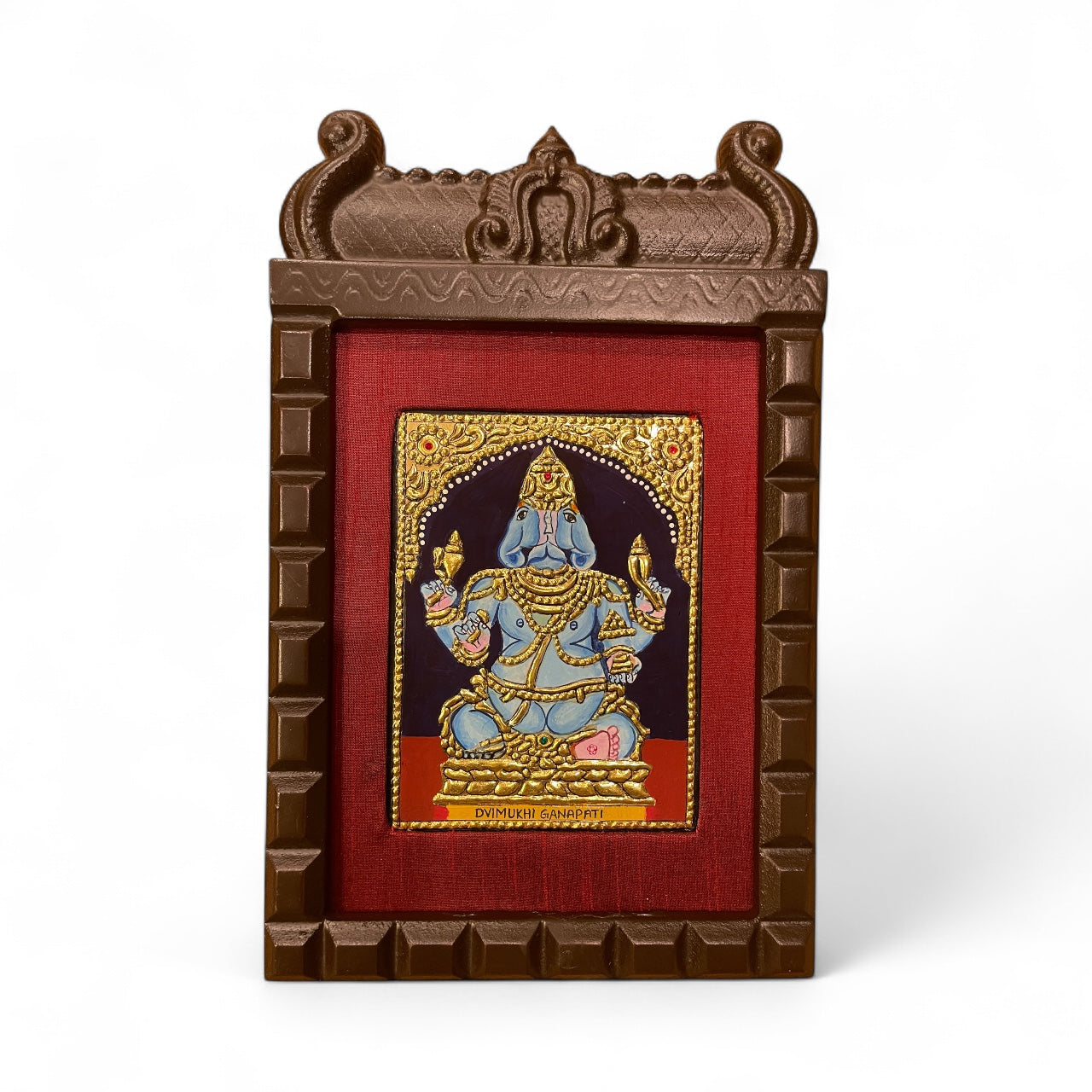 Dvimuki Ganapati Tanjore Painting