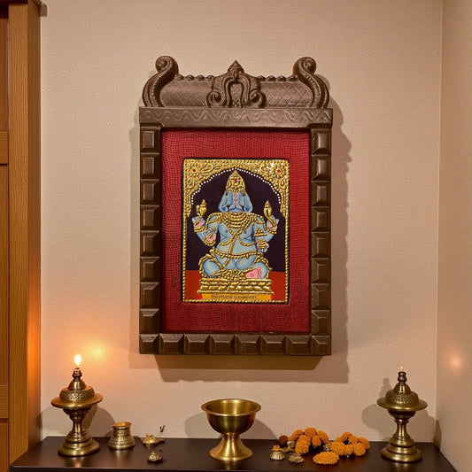 Dvimuki Ganapati Tanjore Painting