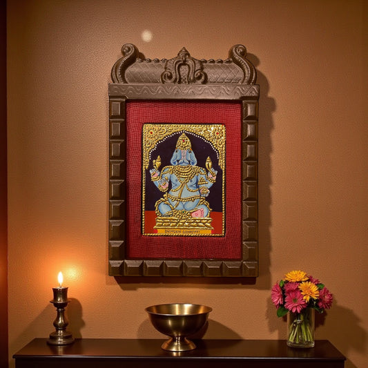 Dvimuki Ganapati Tanjore Painting