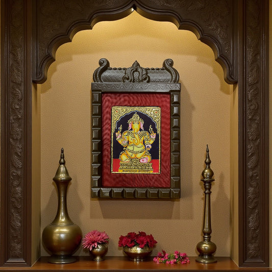 Rinamochana Ganapati Tanjore Painting