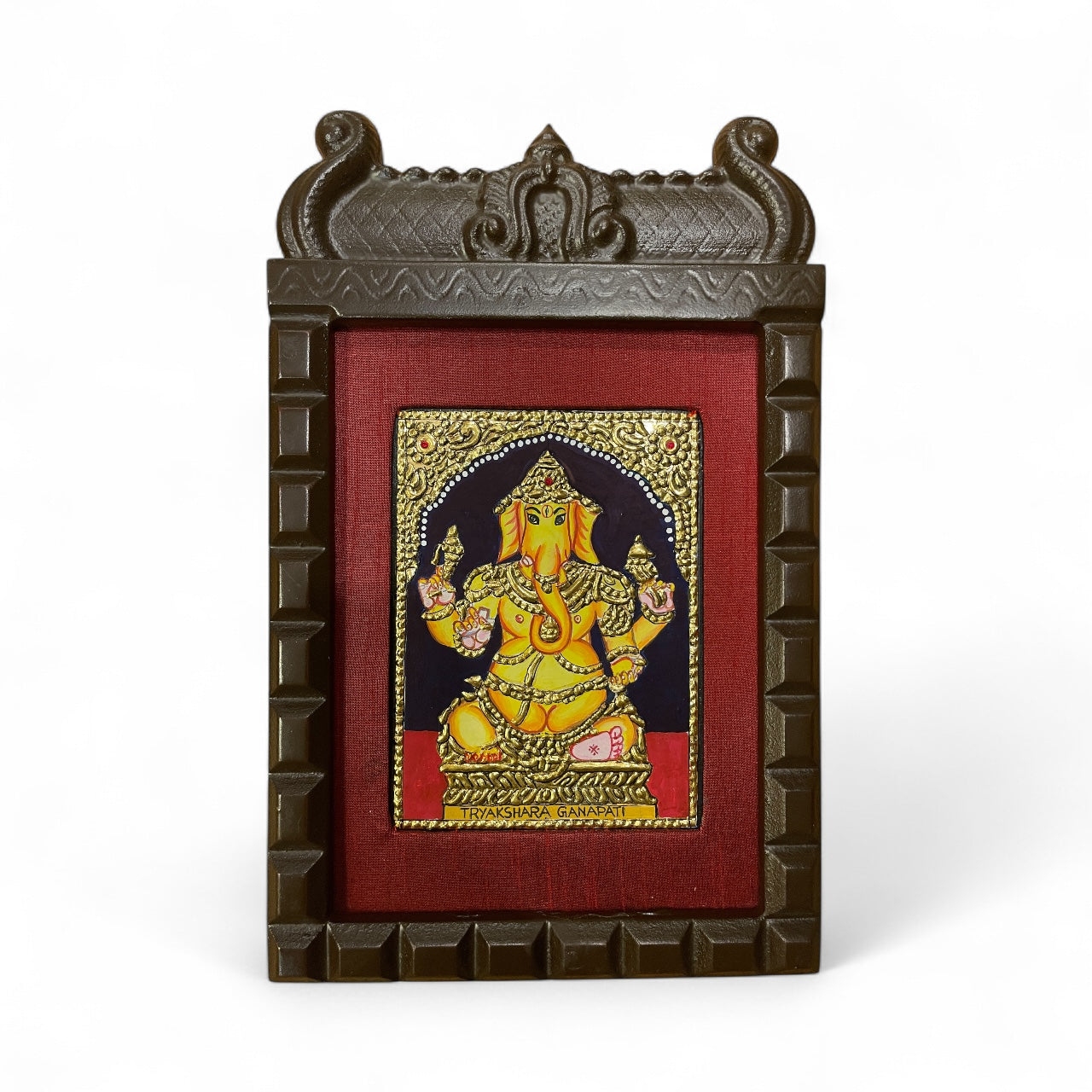 Trayakshara Ganapati Tanjore Painting
