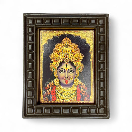 maa kaali -2 Gold foiled art within Wooden Frame