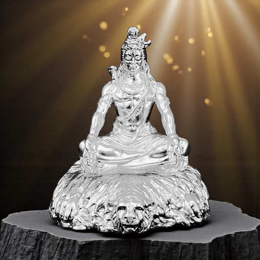 Silver Lord Shiva Idol