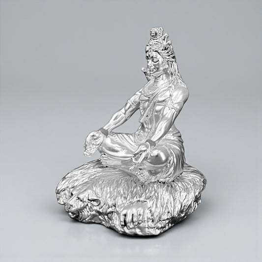 Silver Lord Shiva Idol
