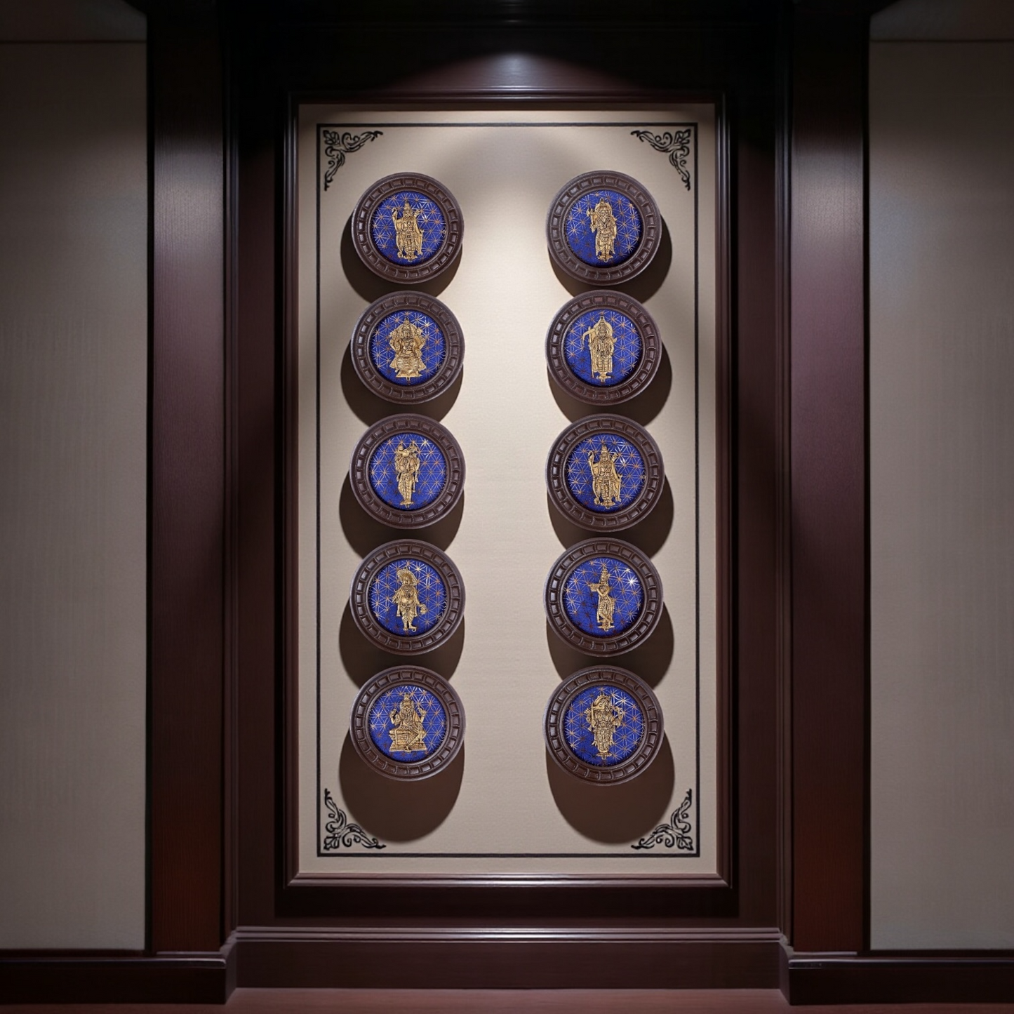 Brass Dashavatara Wall Panel –2 Ten Incarnations of Lord Vishnu