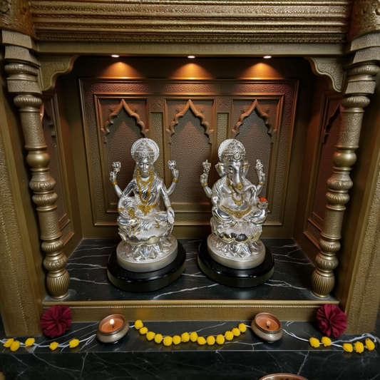 Ganesha Laxmi Idols 92.5 Sterling Silver