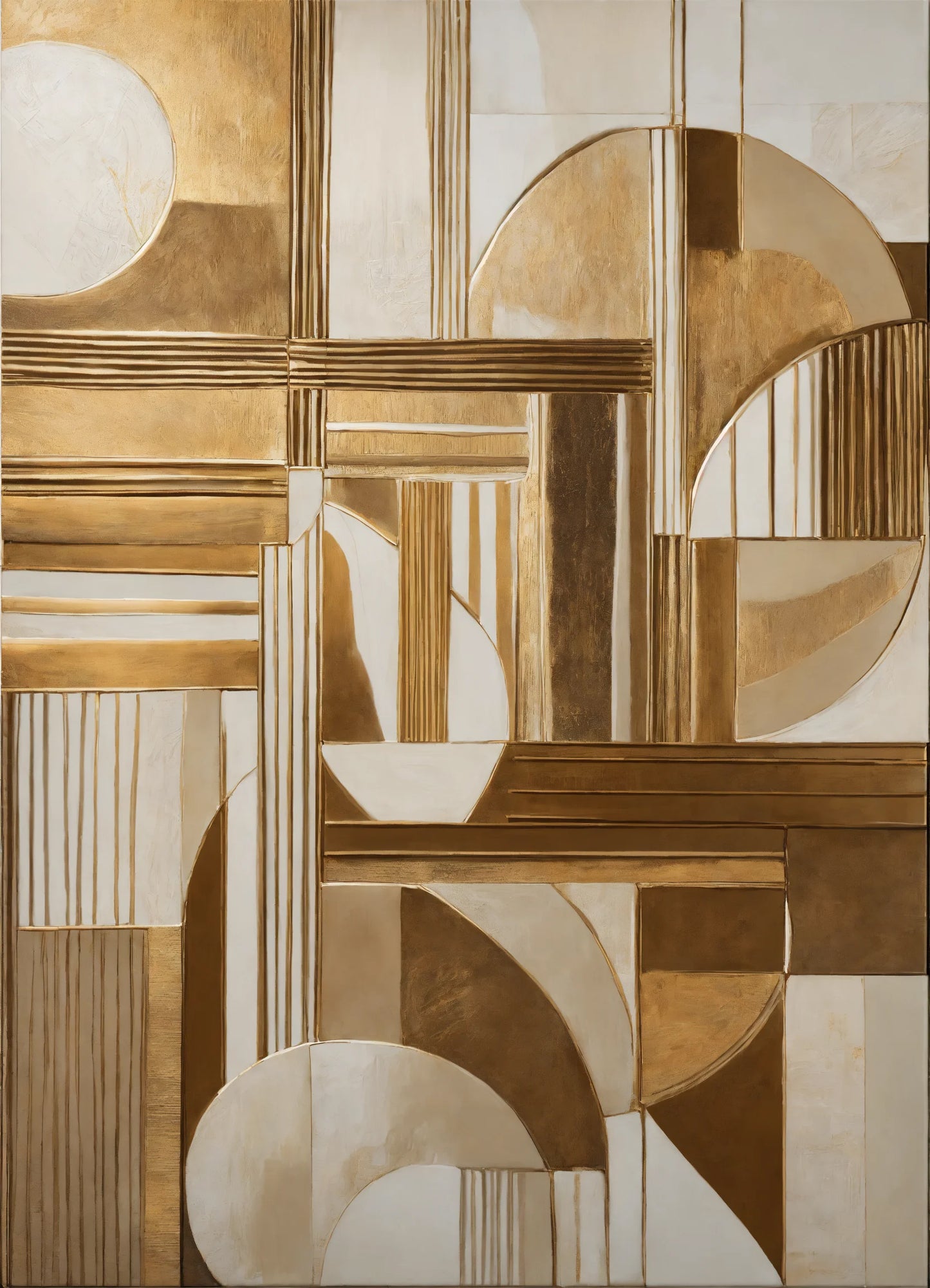 Original Acrylic Painting Harmony in Neutrals : Beige, White, Grey Painted on Canvas - without frame