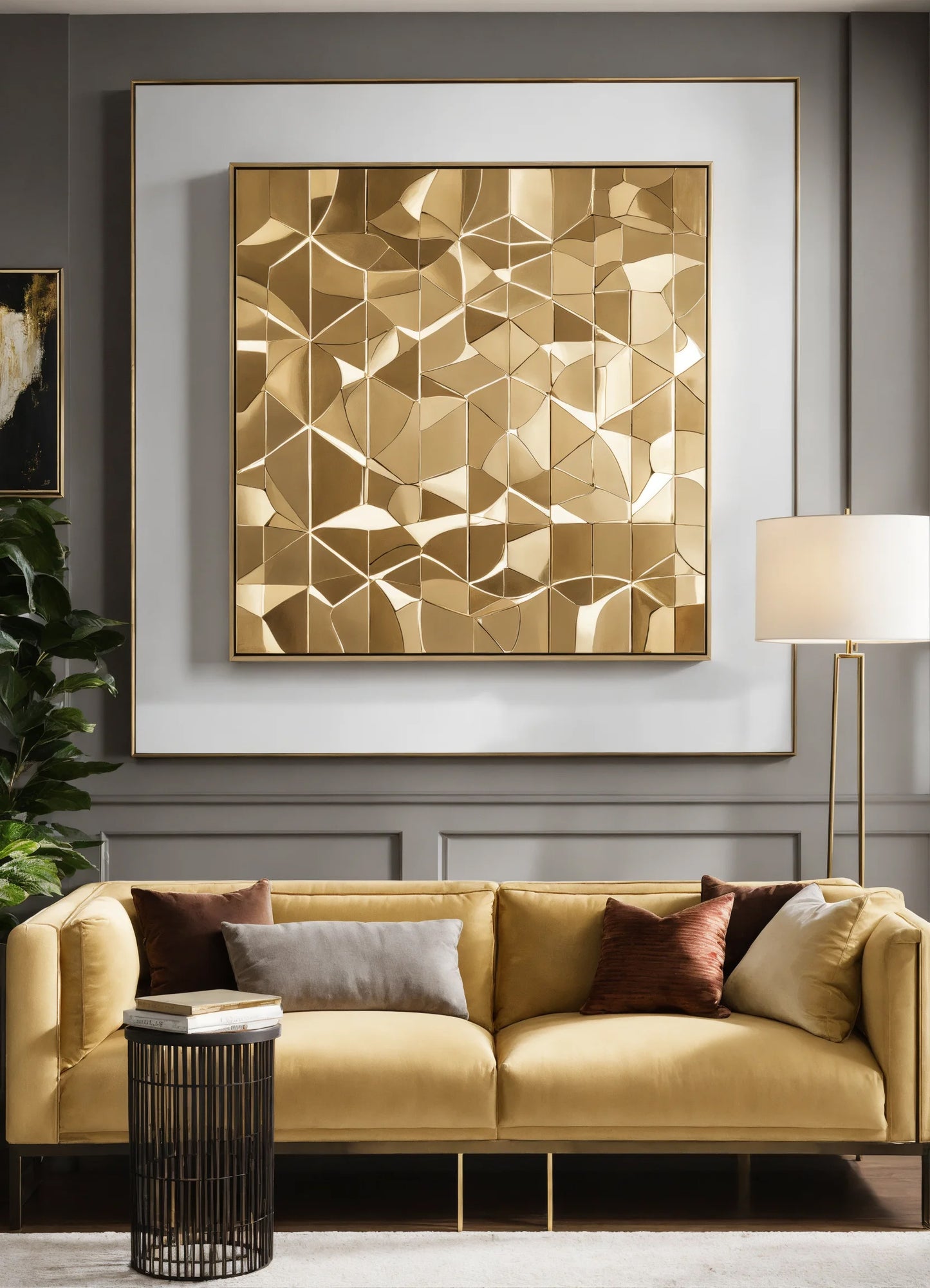 Neutral Harmony : Beige,White,Grey Painted on Canvas - without frame