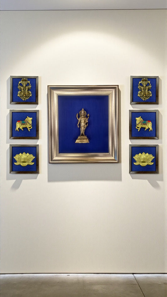 Blue Wall Art with Dhanvanthri Highlight