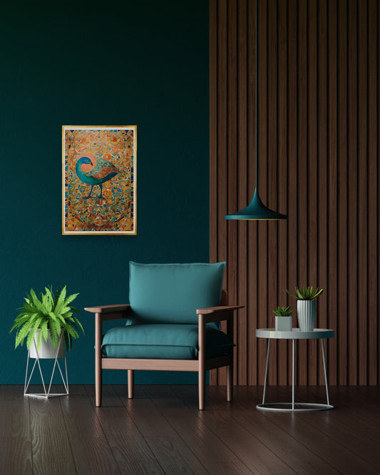 "Enchanted Plumage - A Kaleidoscope of Nature's Hues"Original Acrylic Painting On Canvas Without Frame