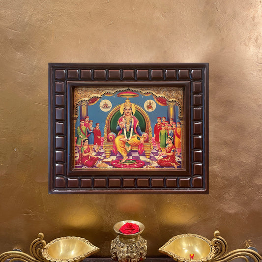 Chitragupta Gold Leaf Art in Wooden Frame
