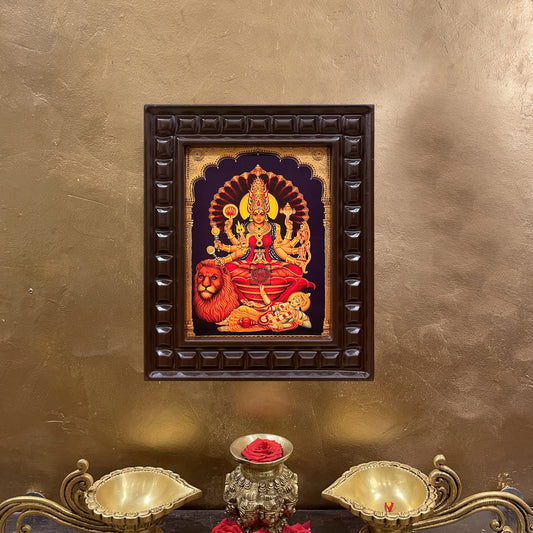 Gold Leafed Jagajanani in Wooden Frame