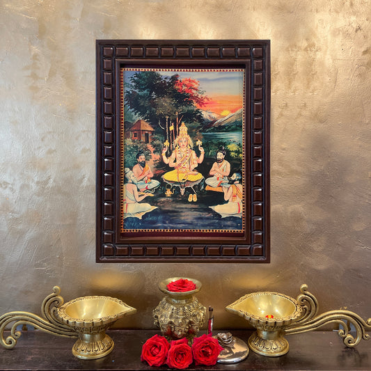 Vaikhanasa Maharshi Gold Leaf Art in Wooden Frame