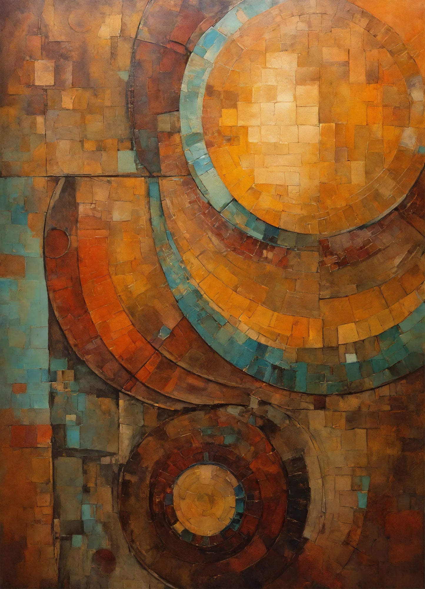 Rustic Abstract Art Print on Canvas - without frame