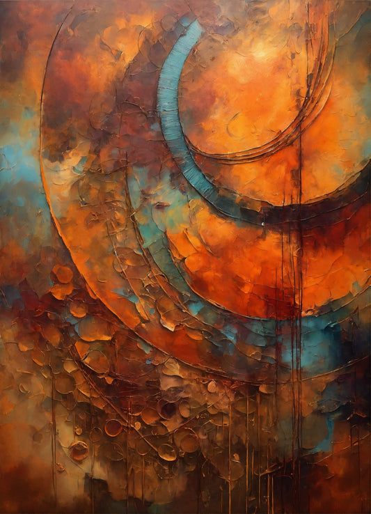 Rustic Abstract Art Print on Canvas - without frame