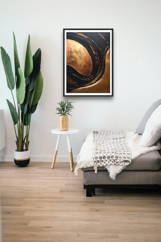 A Black and Gold Abstract Masterpiece - without frame