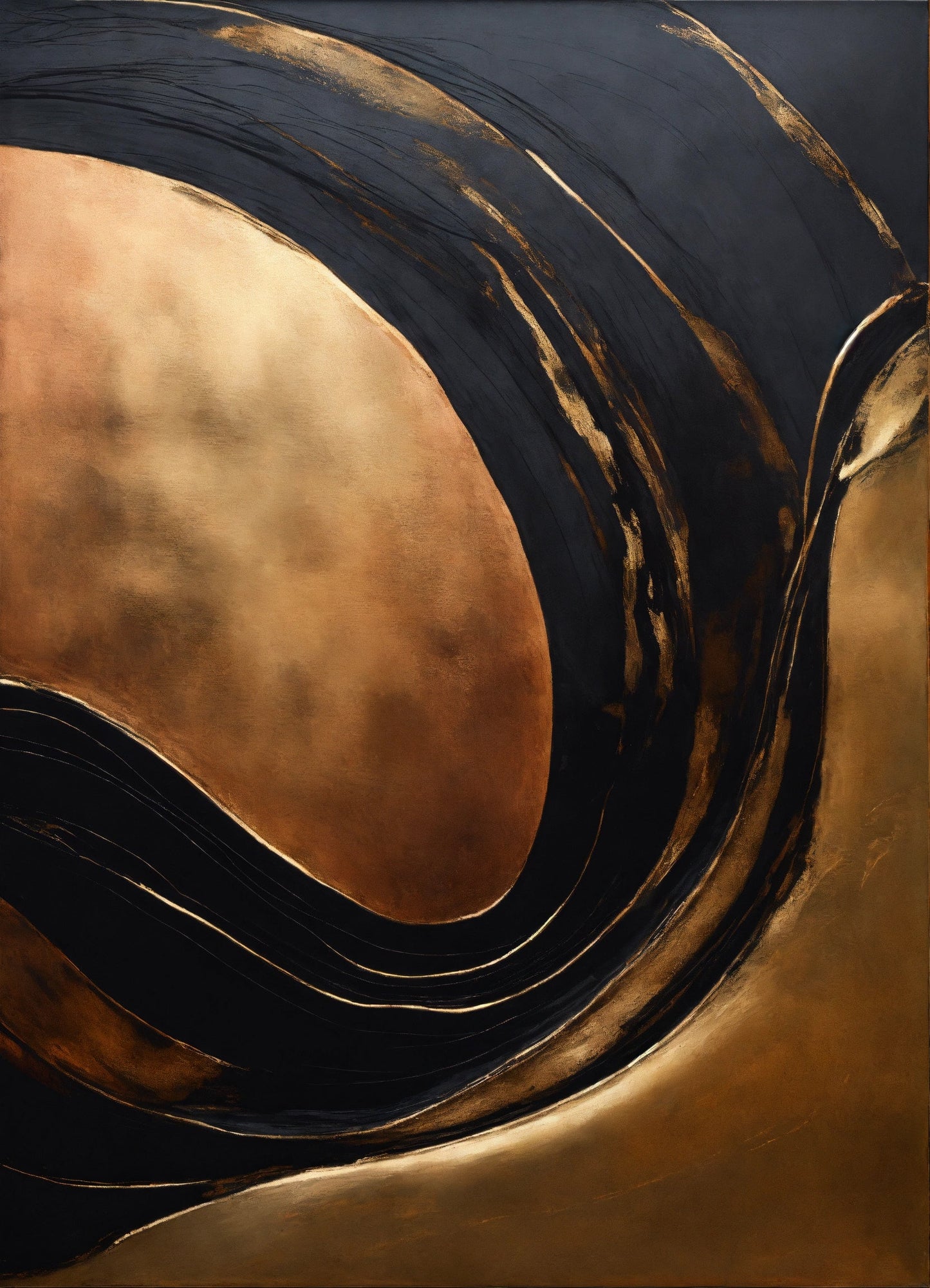 A Black and Gold Abstract Masterpiece - without frame