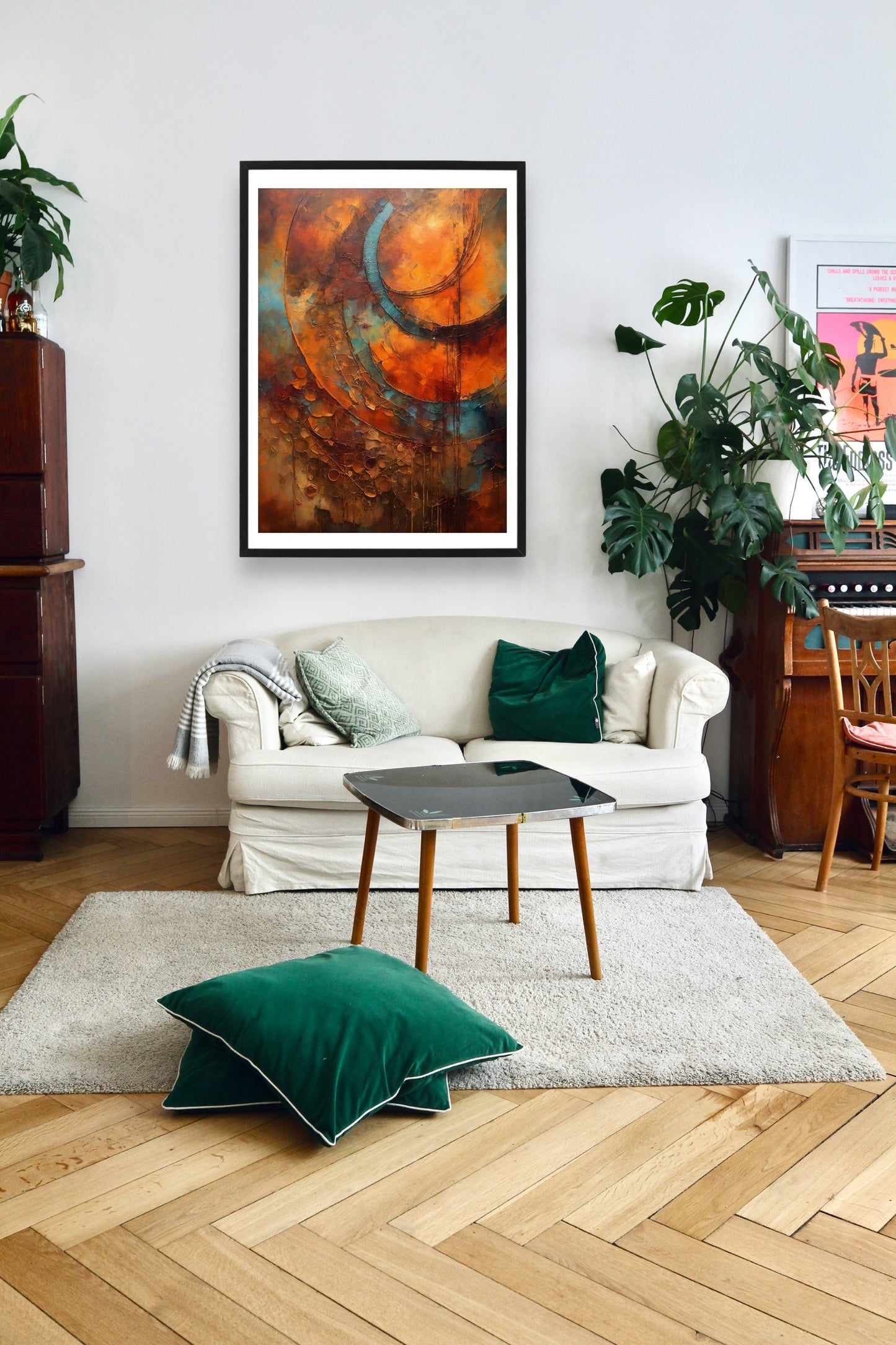 Rustic Abstract Art Print on Canvas - without frame