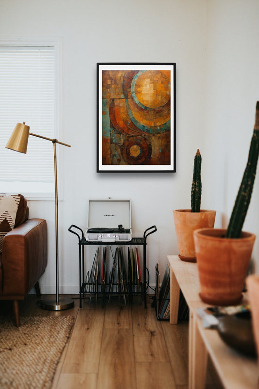 Rustic Abstract Art Print on Canvas - without frame