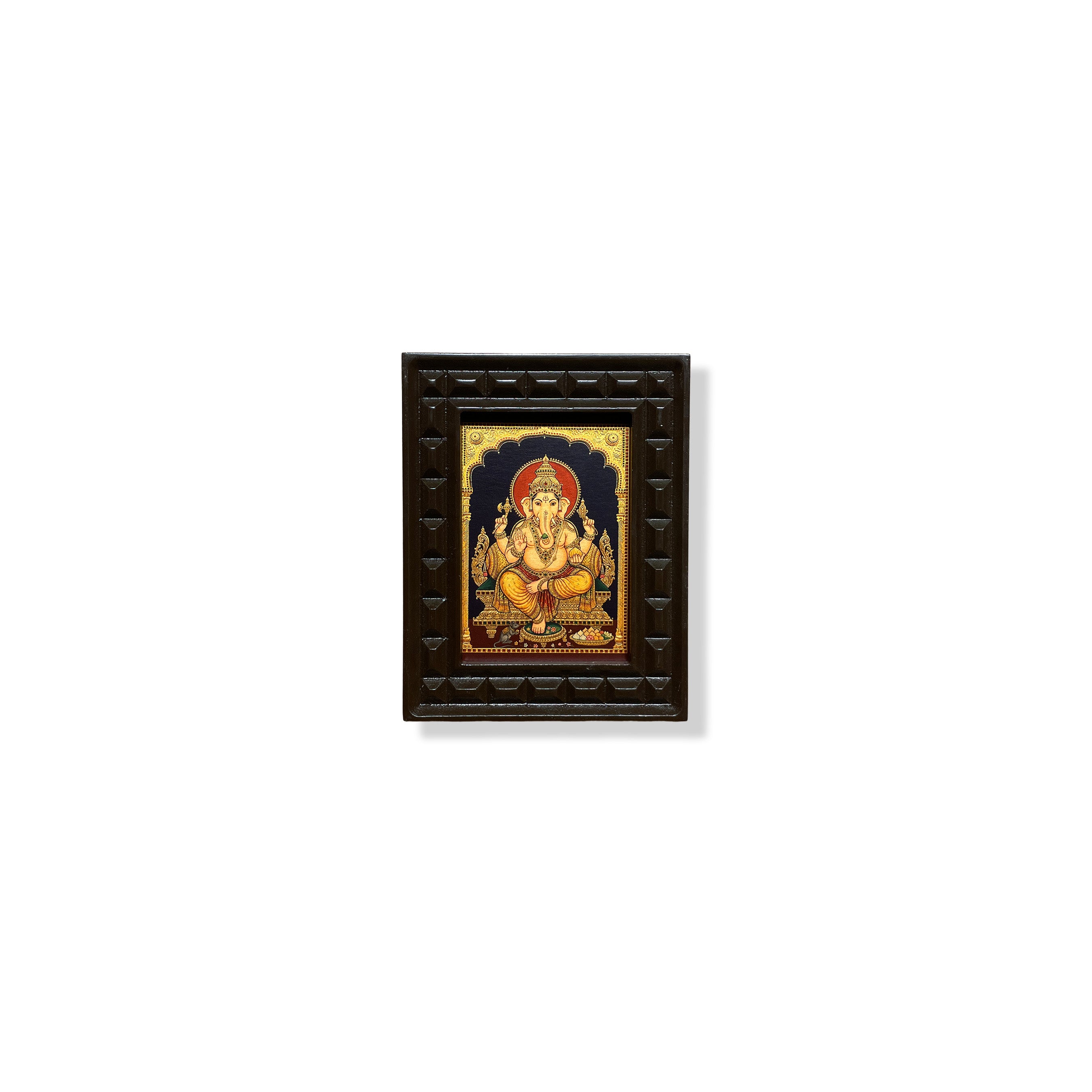 Lord Ganesha Gold Leaf Art | Premium Engineered Wooden Frame