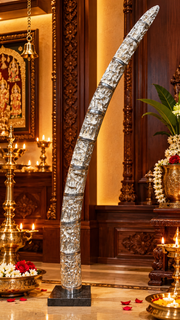 Krishna Leela – 22 Divine Episodes in One Tusk | 92.5 Sterling Silver Plated Luxury Spiritual Art | Estudio