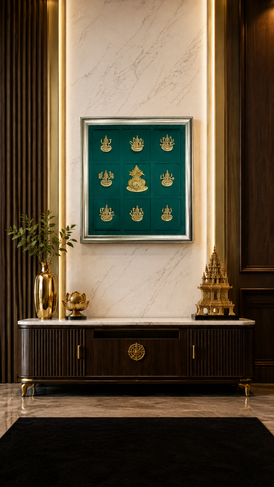 Ashta Lakshmi with Sacred Kalash Wall Frame – Divine Symbol of Prosperity, Wealth & Blessings