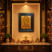 Lord Dwarkadhish  Gold Leaf Artwork | Luxury Pooja Room Wall Art