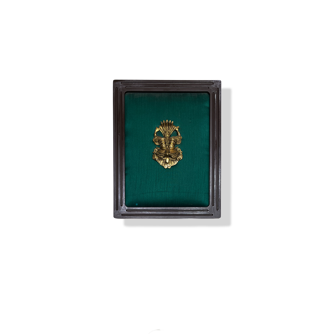 Kirtimukuda Brass Wall Art Frame for Pooja Room | Premium Temple Decor by Estudio
