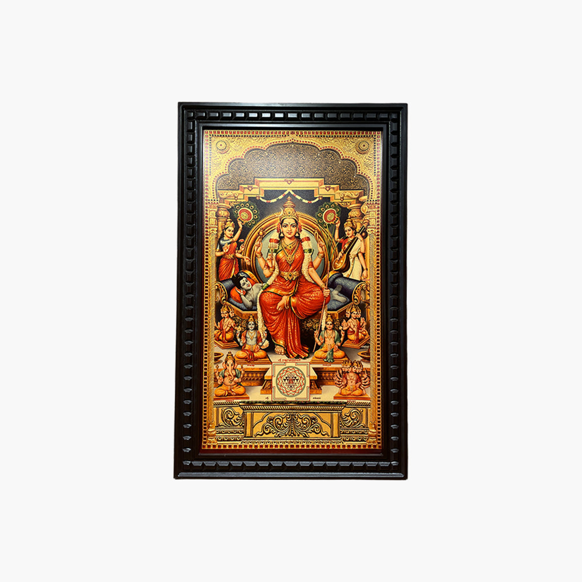 Lalitha Tripura Sundari Gold Leaf Wall Art | Premium Divine Mother Frame by ESTUDIO